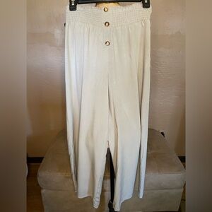 SHEIN Blue Gray Chinos Lightweight Tailored Pants Wide Leg stretch waist size S